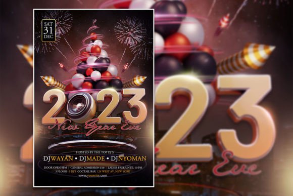 2023 New Year Eve Party Poster or Flyer