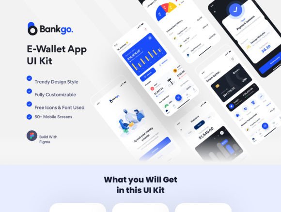 Bankgo: The Ultimate E-Wallet App UI Kit for Figma