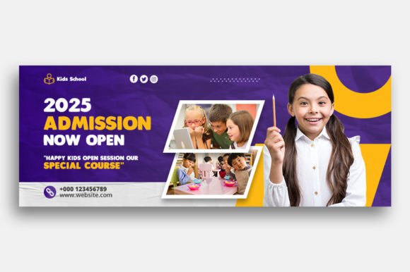 Create a Polished Kids Education Admission Facebook Cover