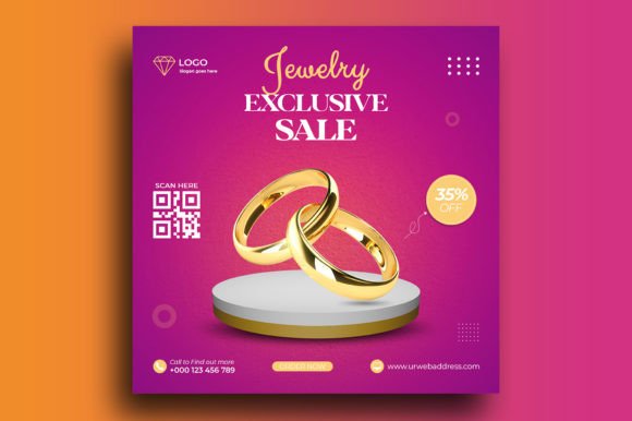 Elegant Jewelry Sale Social Media Post Template