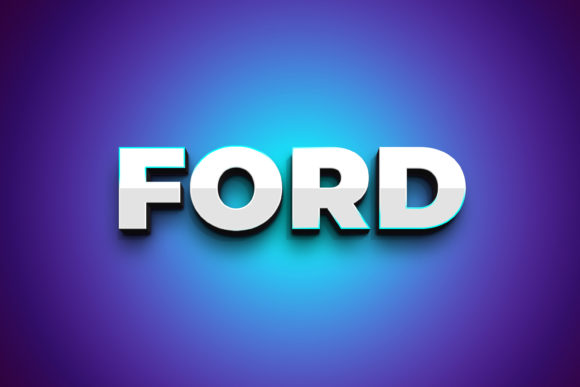 Ford 3D Text Style Effect PSD: Dynamic Typography for Modern Projects