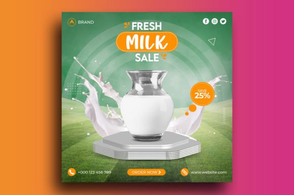 Milk Sale Social Media Post Template