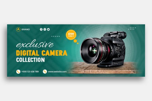Professional Digital Camera Sale Facebook Cover Template