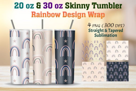 Rainbow Skinny Tumbler Design for 20 Oz & 30 Oz