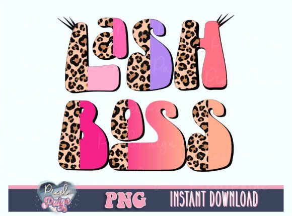 Retro Lash Boss Png: Leopard Print for Lash Artists