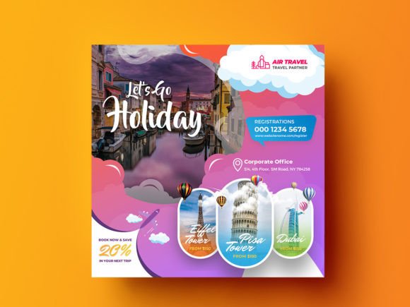 Travel Holiday Social Media Banner Template